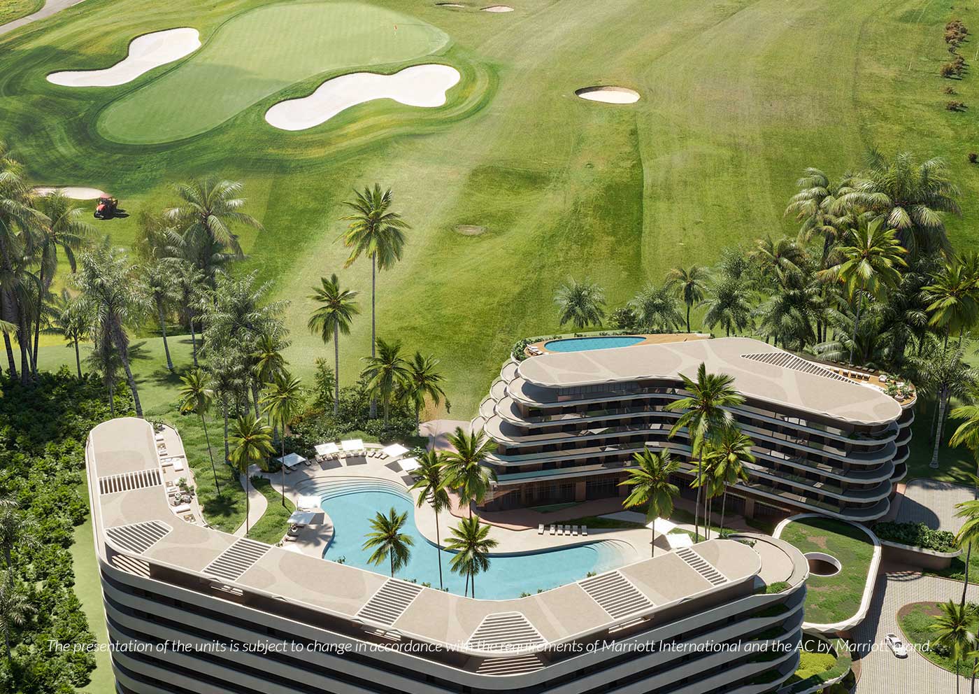 Vista aérea AC Residences by Marriott Cap Cana